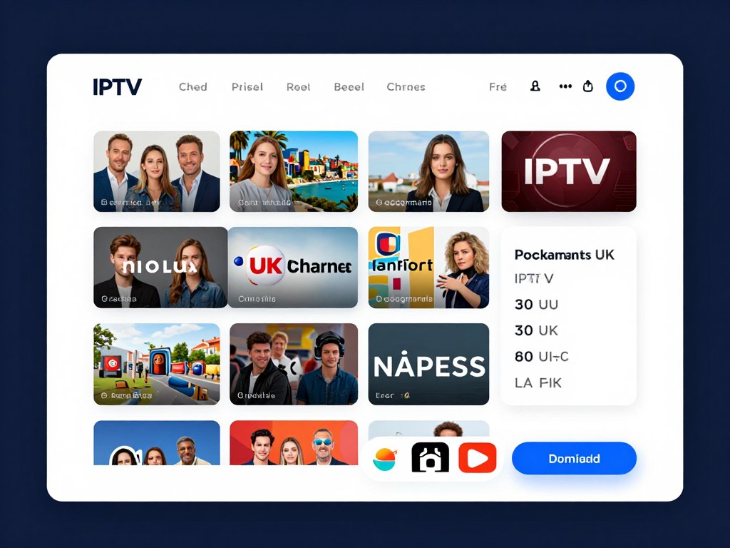 Budget-friendly IPTV service interface showing channel selection