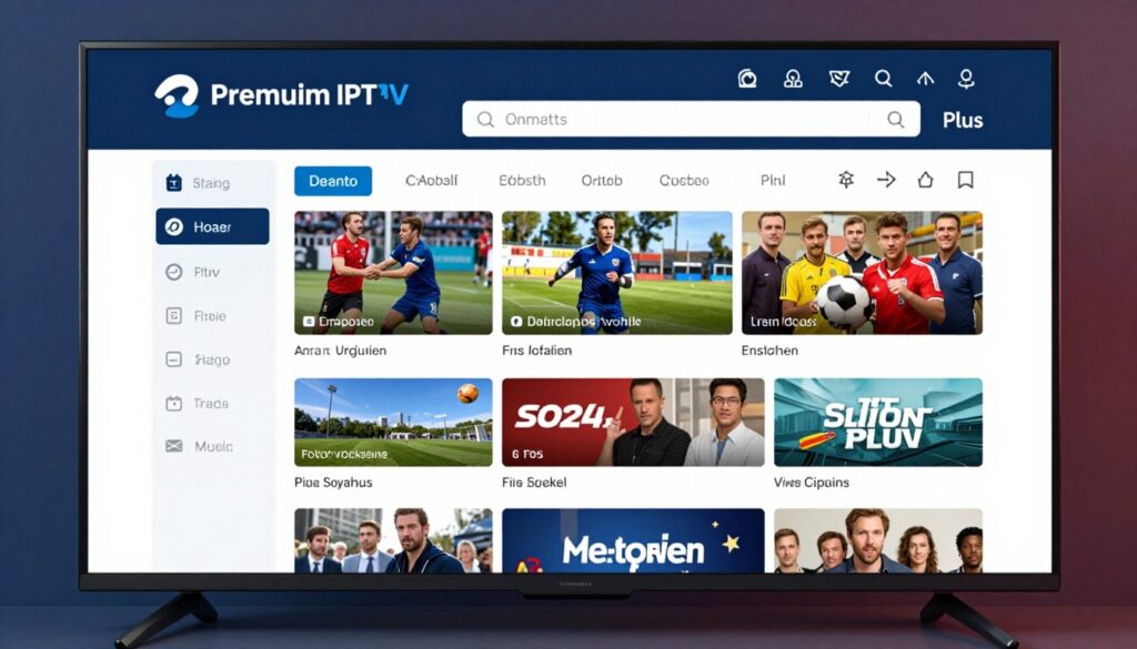 Premium IPTV Plus streaming interface and features