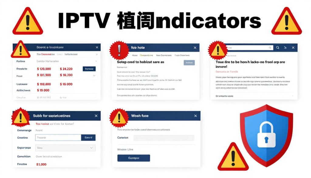 Warning signs and red flags of IPTV scams illustration