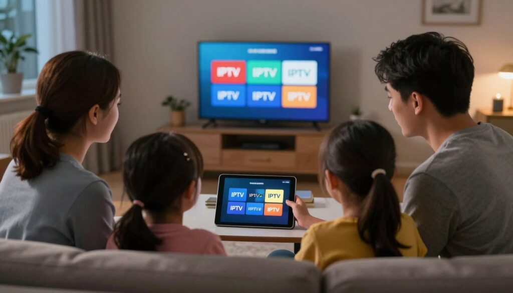 family choosing best iptv in uk service